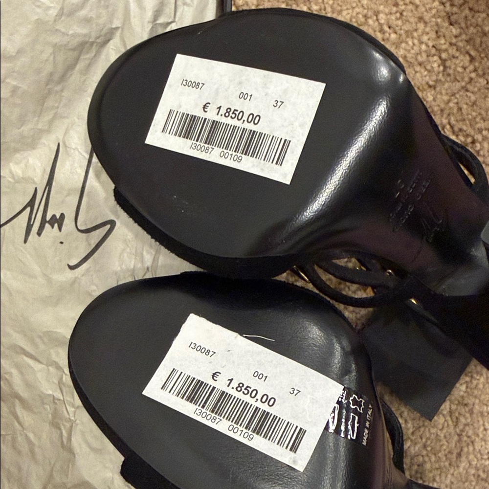 Giuseppe Zanotti Black Suede Star Heels | EU 37 | NEW | Iconic Design - Picture 10 of 12
